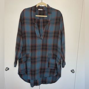 Free People plaid tunic mini dress